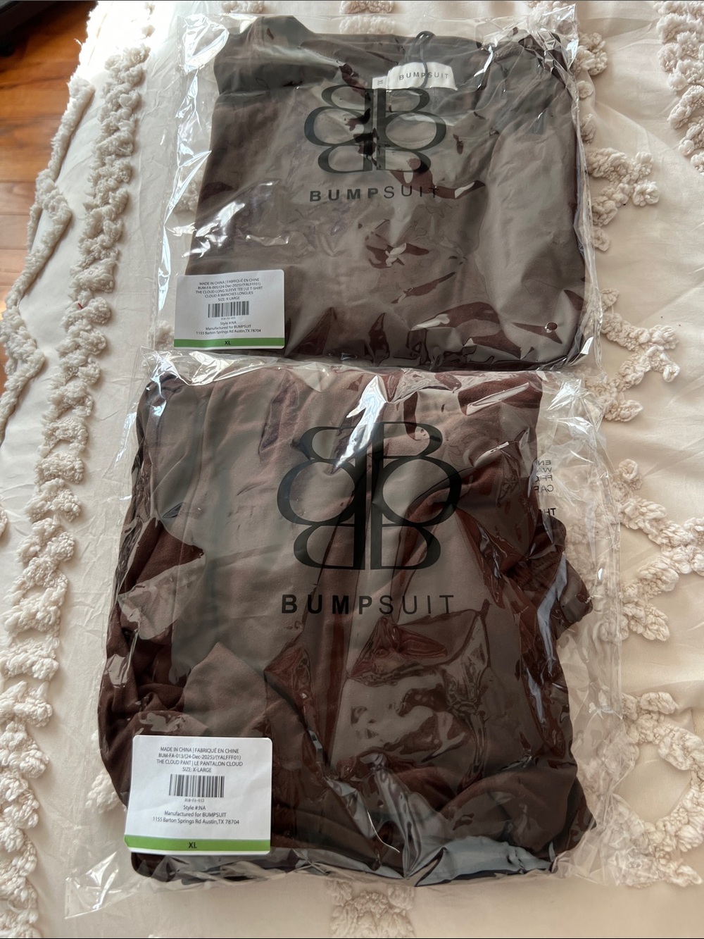 Bumpsuit Maternity Pajama Set — Chocolate Brown